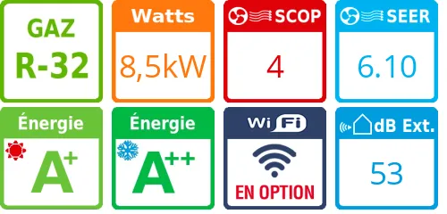 Climatiseur Plafonnier Confort 8,5 kWatts Monophasé - Product features image