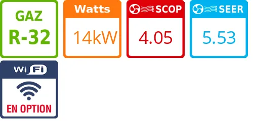 Climatiseur Plafonnier Utopia Prime 14 kWatts Triphasé - Product features image