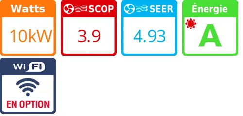 Climatiseur Plafonnier Utopia Prime 10 kWatts Monophasé R410 - Product features image