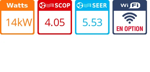 Climatiseur Plafonnier Utopia Prime 14 kWatts Monophasé R410 - Product features image