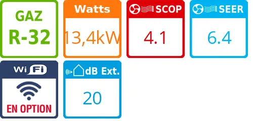 Climatiseur Cassette 360 13,4 kWatts Monophasé - Product features image