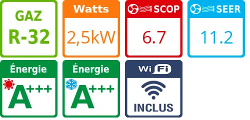 Climatiseur Mural Ultimate + 2,5 kWatts - Product features image