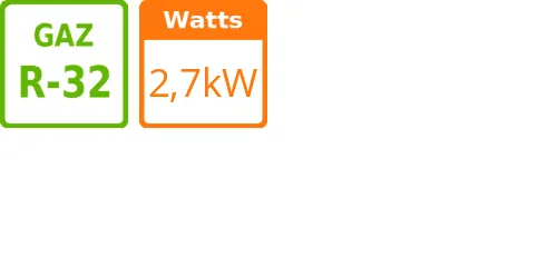 Split mural HDLE aura - 2,7 kWatts - Airwell - Réf : 7SP023271 - Product features image