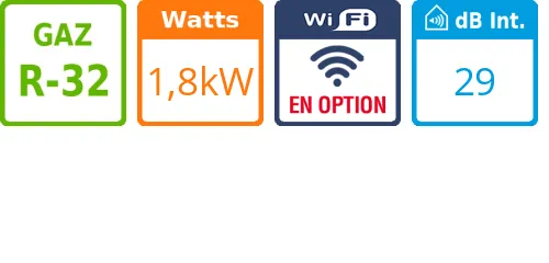 Gainable - 1,8 kWatts - Hitachi - Réf : RAD-18QPE - Product features image