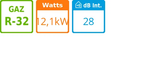 Gainable Confort - 12,1 kWatts - Atlantic Fujitsu - Réf : ARXG 45 KMLA.UI - Product features image