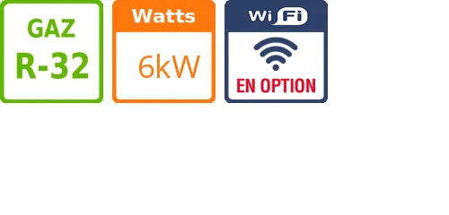 Cassette 4 voies 800 X 800 - 6 kWatts - Atlantic Fujitsu - Réf : AUXG 22 KRLB.UI - Product features image