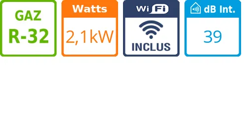 Split mural New Comfort - 2,1 kWatts - Hisense - Réf : DJ20YD00G - Product features image