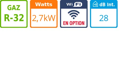 Split mural Easy Smart - 2,7 kWatts - Hisense - Réf : CA25YR03G - Product features image