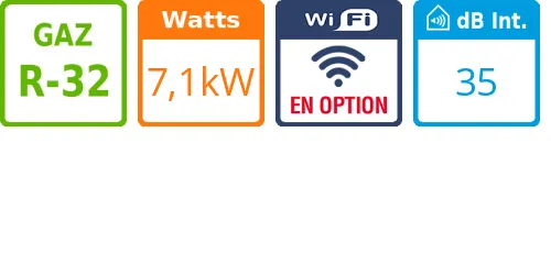 Split mural Easy Smart - 7,1 kWatts - Hisense - Réf : CA70BT1AG - Product features image