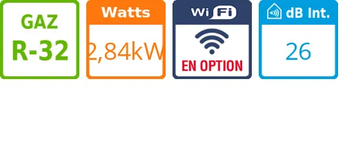 Cassette 4 voies Compacte 600 X 600 - 2,84 kWatts - Hisense - Réf : ACT26UR4RCA4 - Product features image