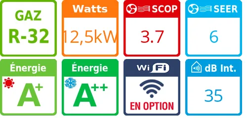 Climatisation gainable MSP Moyenne Pression, 12,5 kWatts Monophasé - Product features image
