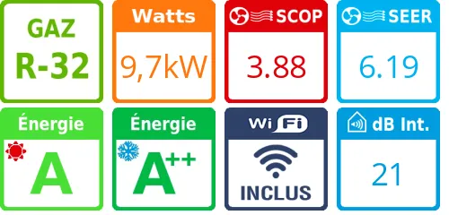 Climatiseur tri split New Comfort 4AMW105U4RAA, Tailles 20 + 25 + 50 - Product features image