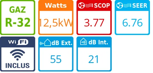 Climatiseur quadri split New Comfort 5AMW125U4RTA, Tailles 25 + 35 + 35 + 50 - Product features image