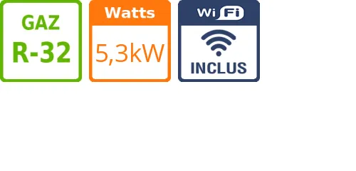 Split mural Clivia 18 - 5.35 kWatts Blanc - R32 - Gree - Réf : 3NGR0556 - Product features image