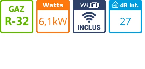 Split mural Shorai Edge - 6,1 kWatts Blanc Mat - Toshiba - Réf : RAS-B22G3KVSG-E - Product features image