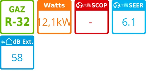 Unité extérieure U-Match 42 3PH 12,1 kWatts Triphasé - Gree - Réf : 3NGR0602 - Product features image