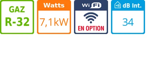 Cassette 4 voies U-Match CST 24 - 7,1 kWatts - Gree - Réf : 3NGR0681 - Product features image