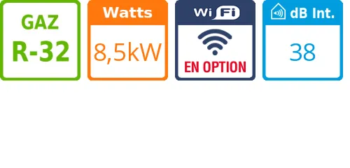 Cassette 4 voies U-Match CST 30 - 8,5 kWatts - Gree - Réf : 3NGR0686 - Product features image