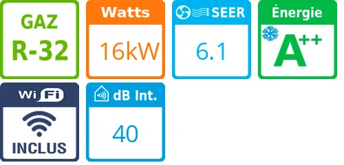 Climatisation gainable U-Match CDT 60, 16 kWatts Triphasé - Product features image