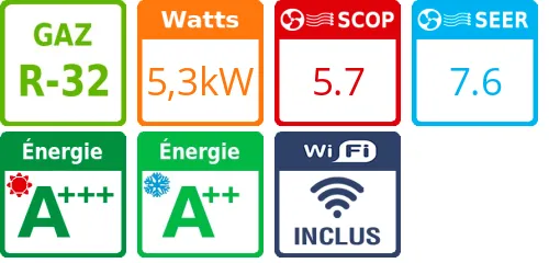 Climatiseur Mural Amber, 5,3 kWatts - Product features image