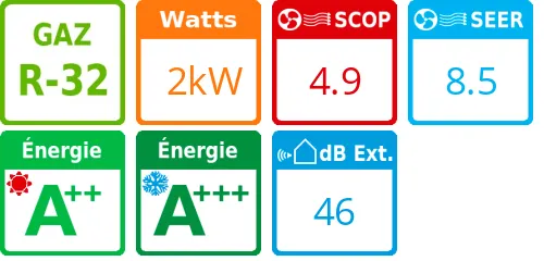 Unité extérieure airHome 600 2 kWatts - Hitachi - Réf : RAC-VJ18WHAE - Product features image