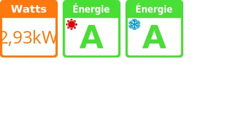 Climatiseur sans groupe extérieur Uniclim avec résistance 800 W, 2,93 kWatts Réversible Noir et Blanc - Product features image