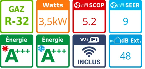 Climatiseur Mural airHome 800 3,5 kWatts - Product features image