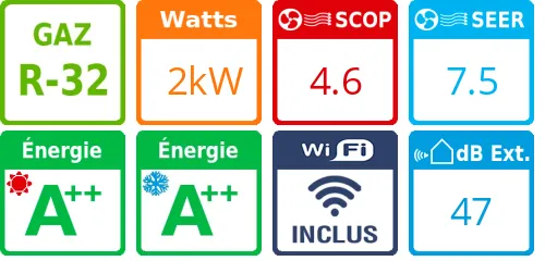 Climatiseur mural airHome 400 2 kWatts - Product features image