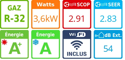 Climatiseur camping car Gocool, 3,6 kWatts Blanc R33 - Product features image