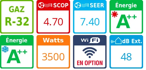 Climatiseur Cassette Mitsubishi PLA-M35EA - Product features image