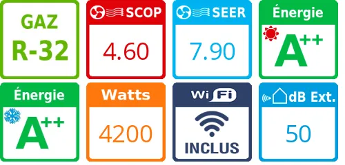 Climatiseur Mitsubishi MSZ-EF42VGKW + MUZ-EF42VG - Product features image