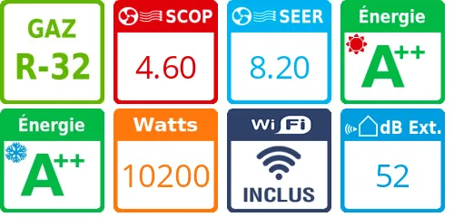 Mitsubishi Tri-split MXZ-5F102VF + MSZ-AY15VGK + 2 X MSZ-AY42VGK - Product features image