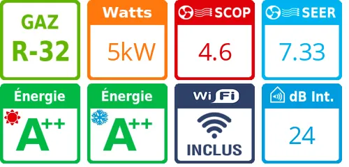 Climatiseur Mural Stylish 5 kWatts Blanc - Product features image