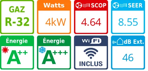 Climatiseur bi split Stylish 2MXM40A, Tailles 15 + 25 Blanc - Product features image