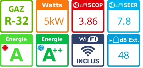 Climatiseur bi split Stylish 3MXM68A9, Tailles 15 + 35 Blanc - Product features image