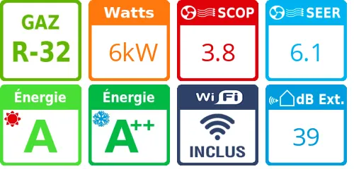 Climatiseur bi split Etherea CU-3Z68TBE, Tailles 25 + 35 Blanc Mat - Product features image