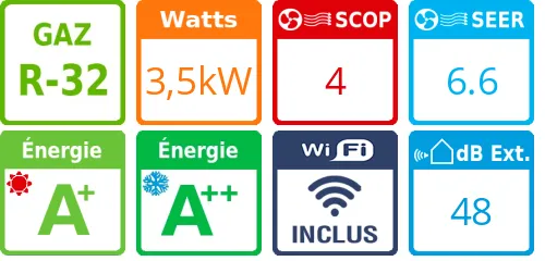 Climatiseur Mural Standard Plus 3,5 kWatts - Product features image